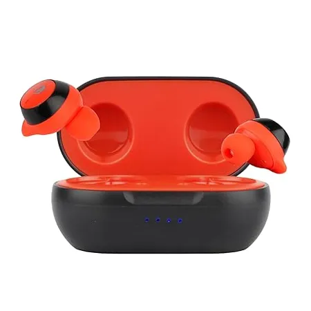 ZEBSTER Duo 1 Earphone with Bluetooth 5 1 Voice Assistant Support Call Function Sporty Splash Proof Design Upto 6 5H Playback Time Red in Ear