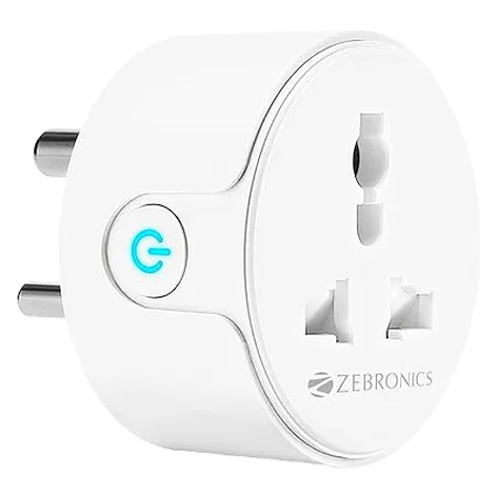 Zebronics ZEB SP110 smart Wi Fi plug compatible with google assistant alexa supports upto 10A and comes with a dedicated APP that features Scheduled Control 