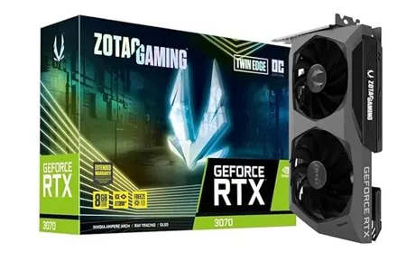 Zotac Gaming GeForce RTX 3070 Twin Edge OC LHR GDDR6 8GB 256bit PCIe 4 0 Graphics Card with IceStorm 2 0 Cooling 1755Mhz Boost Clock 5 Years Warranty 3 Years Warranty 2 Years Extended Warranty 