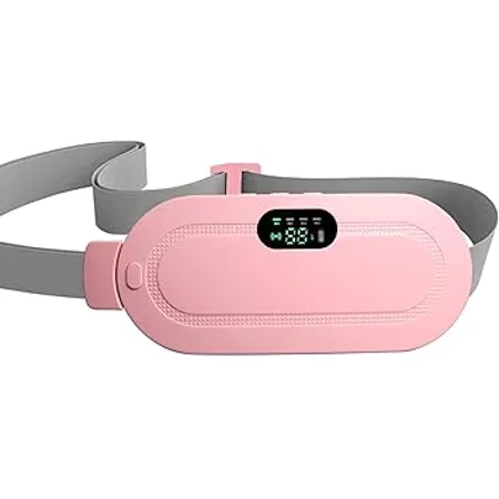 aGIOGIO Portable Cordless Heating Pad for Menstrual Cramps Relief Heating Pad for Stomach 3 Speed Temperature Adjustment and 4 Speed Massage Modes Back and Belly Heating Pad for Women Pink 
