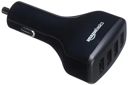 amazon basics 2 4A 12W Per Port Usb Car Charger For Apple And Android Devices Black