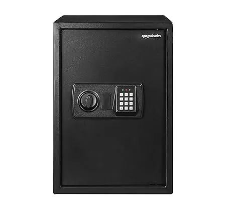 amazon basics Digital Safe For Home With Electronic Keypad Locker 51L Black