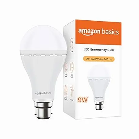 amazon basics Rechargeable 9W LED Emergency Inverter Bulb Cool White Base B22 