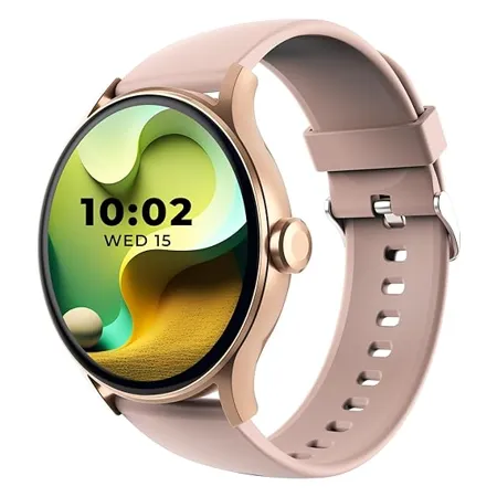 beatXP Flare Pro 1 39 HD Display Bluetooth Calling Smart Watch 100 Sports Modes Heart Rate Monitoring SpO2 AI Voice Assistant IP68 Champagne Gold