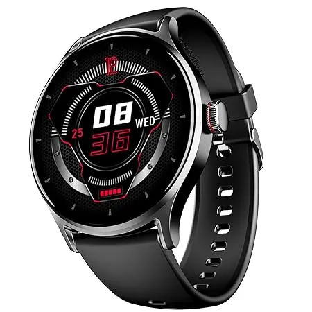 boAt Newly Launched Lunar Vista Smart Watch with 1 52 HD Display Advanced Bluetooth Calling Functional Crown 100 Sports Mode Always on Display Heart Rate SP02 Monitoring IP67 Active Black 