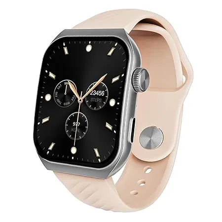 boAt Newly Launched Ultima Vogue Smart Watch with 1 96 AMOLED Curved Display BT Calling Functional Crown Widget Control Always on Display HR SpO2 Monitoring IP67 Beige 