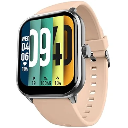 boAt Wave Edge Smart Watch with 1 85 HD Display Advanced Bluetooth Calling Chip Functional Crown 100 Sports Modes Widget Control AI Voice Assistance Inbuilt Games IP68 Beige 