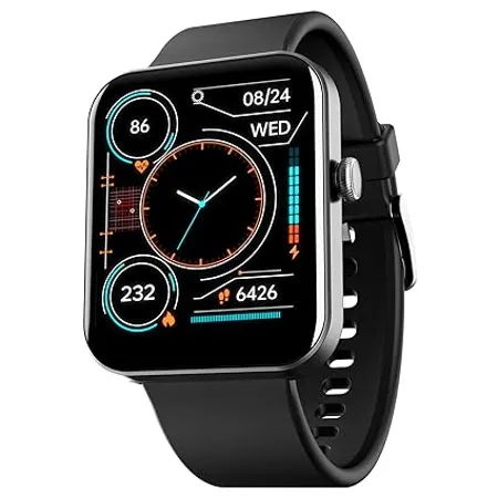 boAt Wave Leap Call Smart Watch with 1 83 HD Display Advanced Bluetooth Calling Coins Multiple Watch Faces Multi Sports Modes IP68 HR SpO2 Metallic Design Weather Forecasts Active Black 