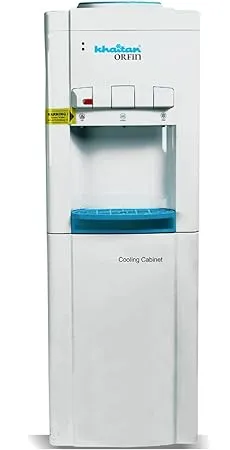 khaitan orfin Plastic Hot Cold and Normal Water Dispenser with Refrigerator Standard Size White 