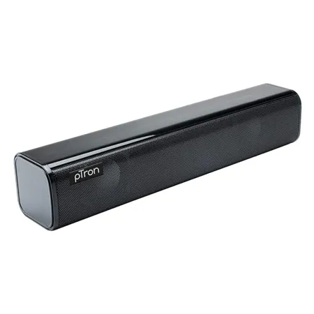 pTron Fusion Evo 10W Wireless Bluetooth Speaker 5 0 Mini Soundbar 10Hrs Playback Immersive Stereo Sound Multi Modes Aux TF Card USB Drive Builtin Mic 1200mAh Battery Integrated Controls Black 