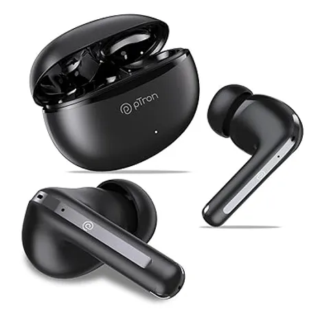 pTron Newly Launched Zenbuds Evo X1 in Ear TWS Earbuds Quad Mic Trutalk Enc Calls 60Hrs Playtime Movie Music Modes 13Mm Drivers Bt5 3 Headphone Fast Typec Charging Ipx5 Water Resistant Black Wireless