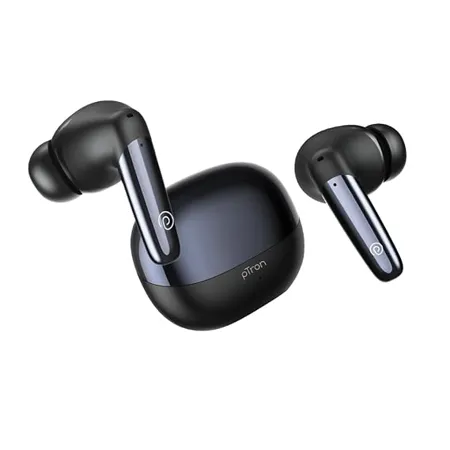 pTron Newly Launched Zenbuds Ultima ANC Earbuds 35dB Active Noise Cancellation TWS Transparency Mode Quad Mic TruTalk ENC Calls 50Hrs Playtime in Ear Bluetooth 5 3 Wireless Headphones Black 