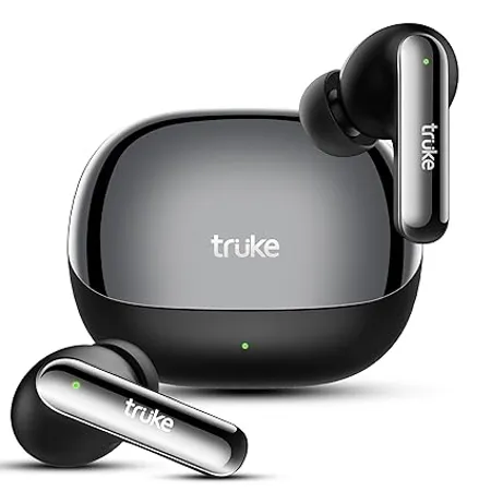 truke Just Launched Buds Clarity 5 True Wireless in Ear Earbuds 6Mic Adv ENC 80H Playtime 35ms Ultra Low Latency 13mm Titanium Drivers 3 EQ Modes Fast Charge 1 Step Pairing IPX5 Black 