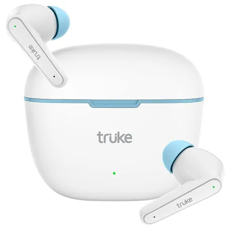 truke Newly Launched BTG Beta True Wireless in Ear Earbuds with 13mm Big Speaker Drivers 38H Playtime Fast Charging True Gaming Mode Instant Pairing AAC Codec Dual Mic ENC Bluetooth 5 3 IPX4 White 