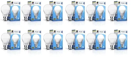 wipro 9W B22D Led Cool Day Light Bulb Pack Of 12 Tejas 