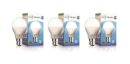 wipro 9W B22D Led Cool Day Light Bulb Pack of 3 Tejas 