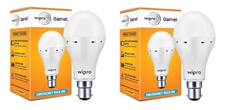 wipro B22D 9 Watts Inverter Emergency Led Bulb White Pack Of 2 