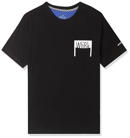 Amazon Brand Arthur Harvey Men s Regular AH T Shirts 06 Black Blk Wht M 