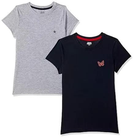 Amazon Brand Jam Honey Girls Pack of 2 100 Soft Pure Cotton Short Sleeve T Shirts That are Both Comfortable and Stylish