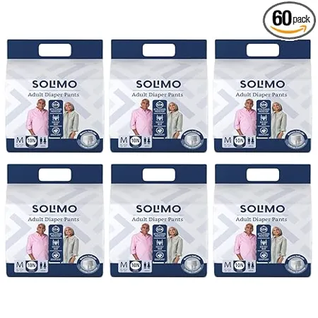 Amazon Brand Solimo Adult Diaper Pants Pack of 60 Medium
