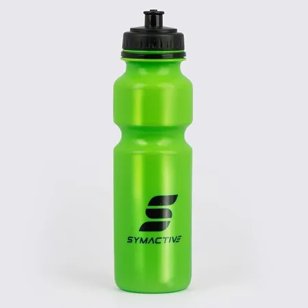 Amazon Brand Symactive Leakproof Unbreakable Squeezable Sports Sipper Water Bottle with Push Pull Cap Anti Slip Grip LDPE Material BPA Free Color Lime Green 800 ml 