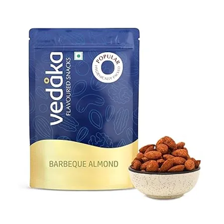 Amazon Brand Vedaka Barbeque Flavoured Roasted Almond 200g Crunchy Delicious Healthy Snack
