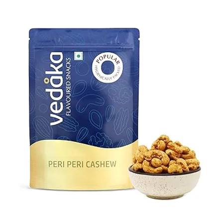 Amazon Brand Vedaka Peri Peri Flavoured Roasted Cashew 200g Crunchy Delicious Healthy Snack