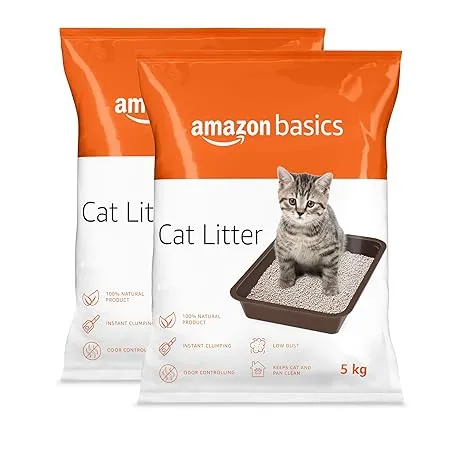 AmazonBasics Scoopable Smart Bentonite Cat Litter 5Kg Pack of 2