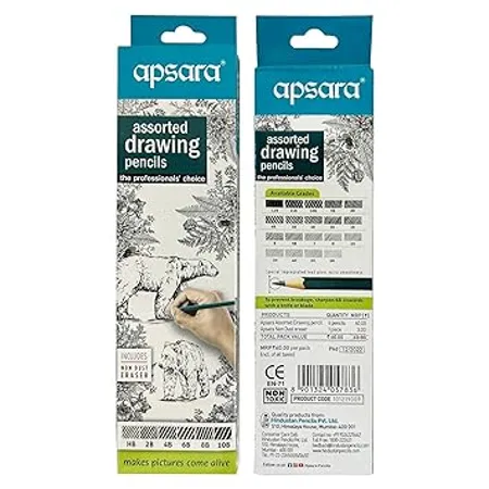 Apsara Assorted Drawing Pencils HB B 2B 2B 4B 6B Pack of 6