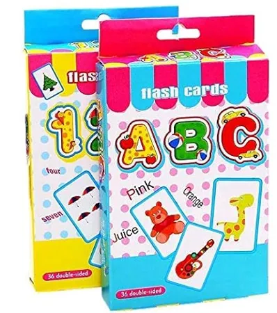 BabyGo Teach Abc and Numbers Counting Learning Educational Flash Cards Multicolour 36 Cards Each Set of 2