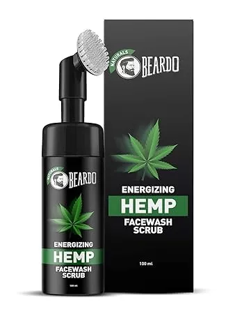 Beardo Natural Hemp Facewash Scrub for Men With Soft Silicon Scrub for exfoliation dirt dead skin cell removal With Hemp Seed Oil 100 ml