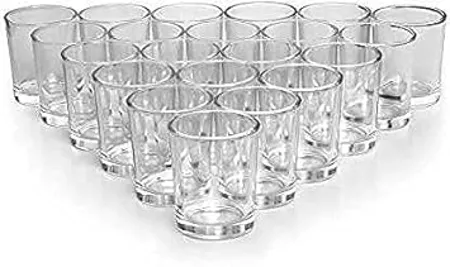 CRAFTFRY Glass Tea Light Candle Holders for Home Decoration Party Wedding Living Room Diwali Decor Pack of 4 Transparent 