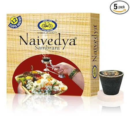 Cycle Naivedya Cup Sambrani Dhoop Loban Guggal for Daily Puja Traditional Devotional Fragrance Packs of 1 with 12 Cups 