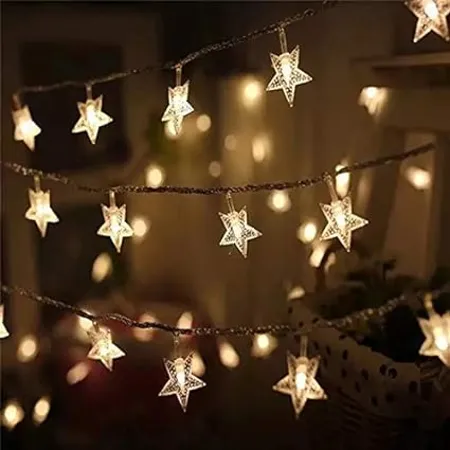 Desidiya 16 Star String Lights for Indoor Outdoor Lighting Bedroom Decor Christmas Party Wedding Home Decoration 3 Meter Warm White 