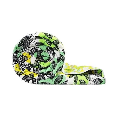 Divine Casa Microfibre Mild Winter 120 GSM Printed Reversible Single Bed Quilt Comforter Blanket Green 