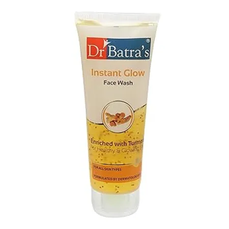 Dr Batra s Instant Glow Face Wash Enriched with Turmeric Repairs Skin Damage Prevents infections Face Wash for Skin Complexion Glowing skin 100g 