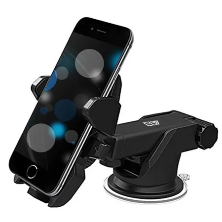 ELV Car Mount Adjustable Car Phone Holder Universal Long Arm Windshield for Smartphones Black