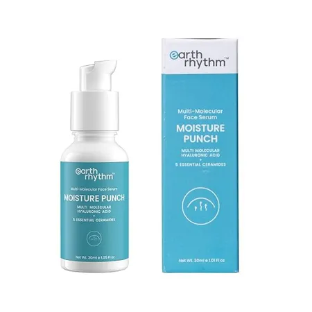 Earth Rhythm Hyaluronic Acid Serum For Dry Dehydrated Skin Locks Skin Moisture Fades Fine Line Wrinkles Repair Nourishes Damaged Skin Men Women 30 ml