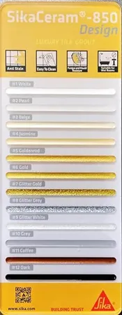 Epoxy grout shade card SikaCeram 850 Design