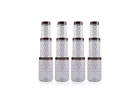Filox Airtight Premium PET Plastic Storage Container Jar Set 9 