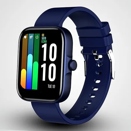 Gionee STYLFIT GSW10 Pro 1 7 IPS Display Smart Watch with a Functional Encoder 5ATM SpO2 HR Sleep Monitoring 150 Watch Faces Sapphire Blue 