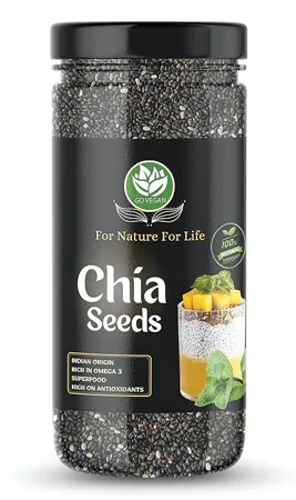 Go Vegan Chia Seeds for Weight Loss 500gm Omega 3 Best for Weight Loss JAR PACK 