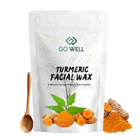 Go Well Haldi Power Wax Herbal Hair Removal for Women Turmeric wax powder Face Bikini and Underarm Waxing Painless 5 Minute Ayurvedic Hair Remover Powder Pack of 1