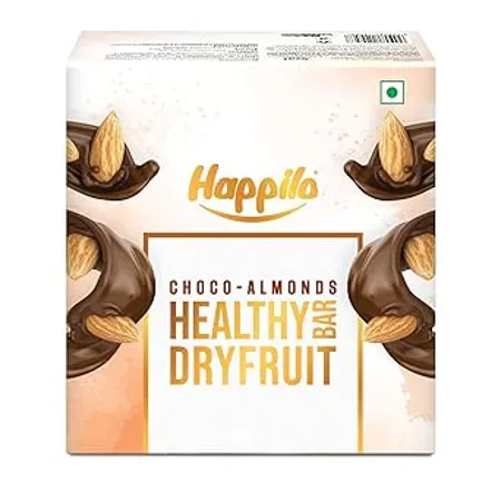 Happilo Choco Almonds Healthy Mini Dry Fruit Bar Pack of 6 35g each Healthy Snack High in Protein Nuts No Added Sugar