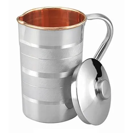 Homely Get Crafty Luxury Design 1 Litre Steel Copper Water Jug Pitcher Stylish Sturdy 1000ML