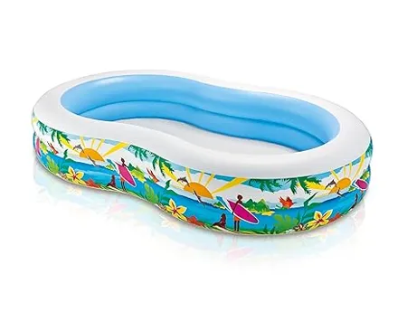 Intex Swim Center Inflatable Paradise Seaside Kids Swimming Pool Blue