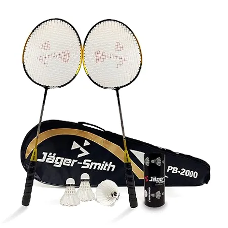 Jager Smith PB 2000 Combo Featherlite 2 Pack of 3 Feather Shuttles with Full Body Cover Yellow 