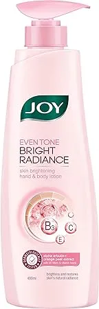 Joy Even Tone Bright Radiance Sunscreen Body Lotion Enriched with Alpha Arbutin Orange Peel Extracts for Sun Protection Skin Brightening Non Oily Lotion With Natural Ingredients 400ml