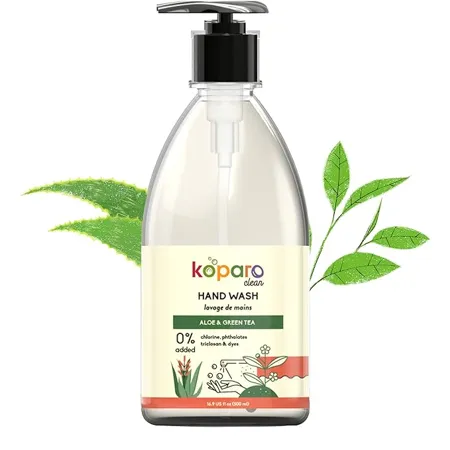 Koparo Clean Natural Hand Wash 500 ml Pack of 1 Aloe and Green Tea Fragrance pH Balanced Infused With Glycerin Tea Tree Oil Germ Protection Paraben free Silicon free