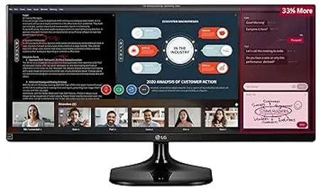 LG 25 Inch 64 5 Cm UltraWide Multitasking Monitor with Full HD 2560 x 1080 Pixels IPS Panel HDMI Port AMD Freesync 25UM58 Black 